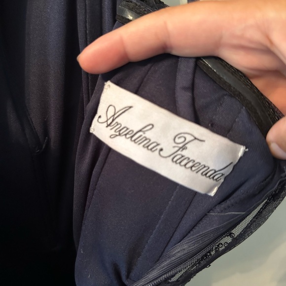 Navy Sequin and lace gown - Picture 9 of 11